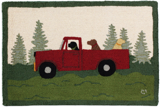 Hooked Wool Rug - Country Caravan - 2' x 3'