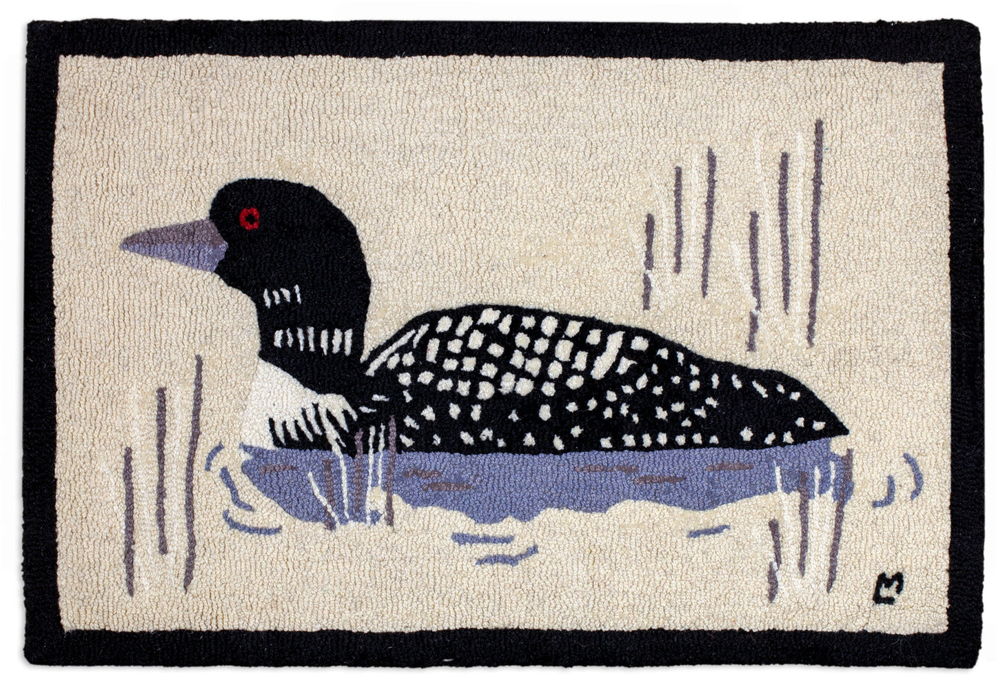 Hooked Wool Rug - Loon - 2' x 3'