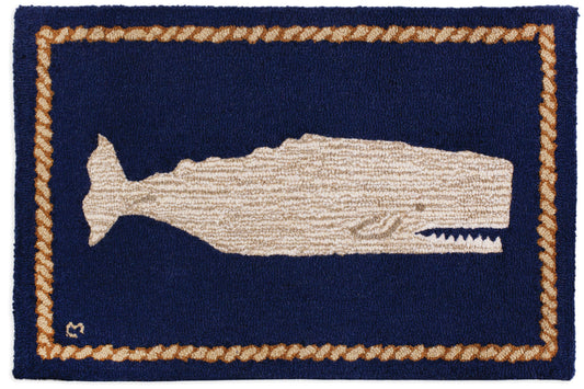 Hooked Wool Rug - Moby Dick - 2' x 3'