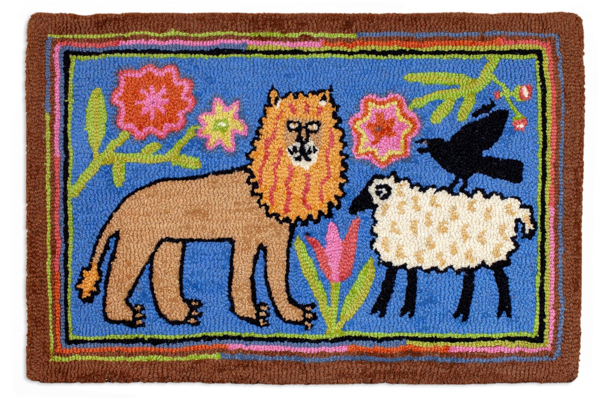 Hooked Wool Rug - Peaceable Kingdom - 2' x 3'