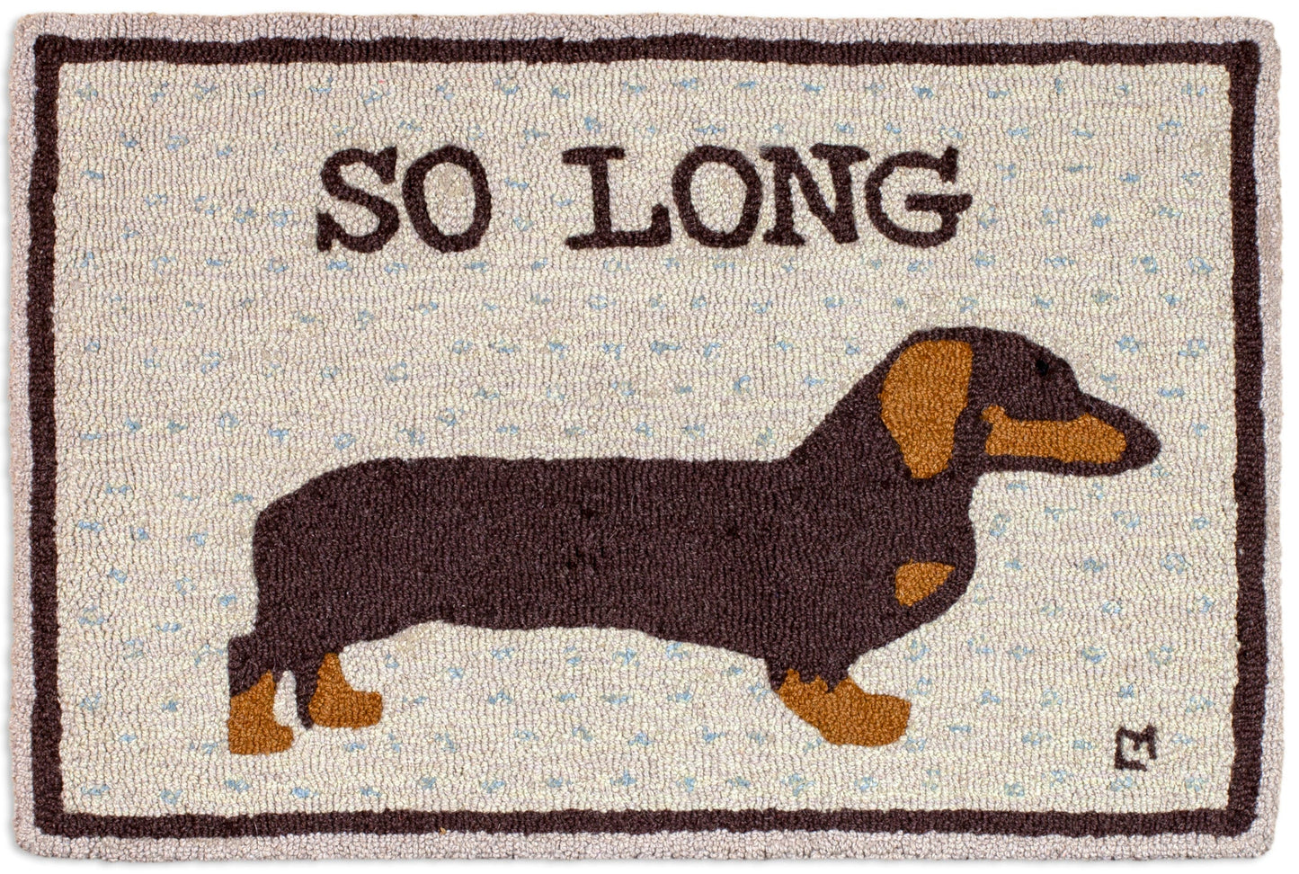 Hooked Wool Rug - So Long Dachshund - 2' x 3'