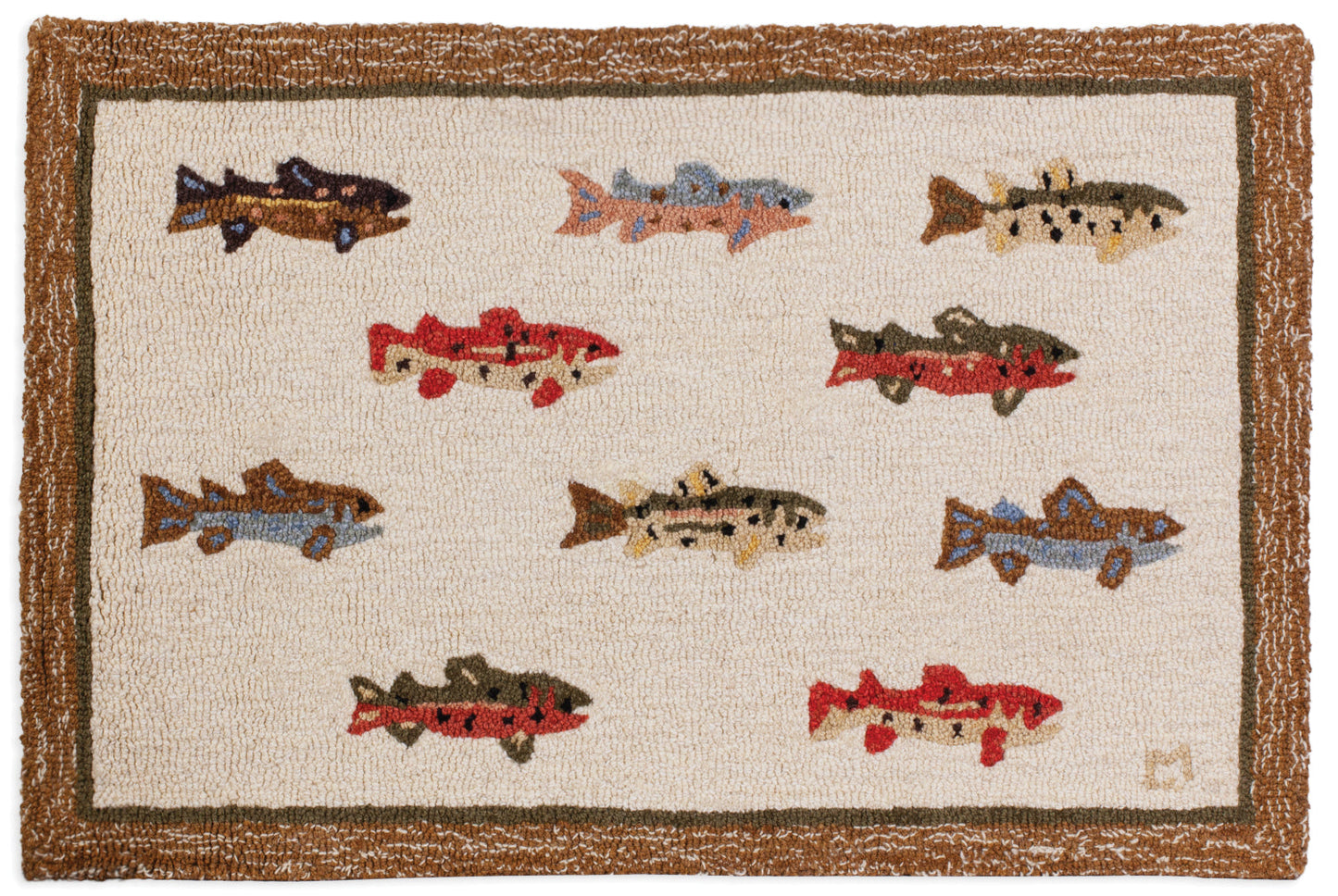 Hooked Wool Rug - Summer Trout - 2' x 3'