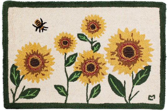 Hooked Wool Rug - Sunflower Patch - 2' x 3'