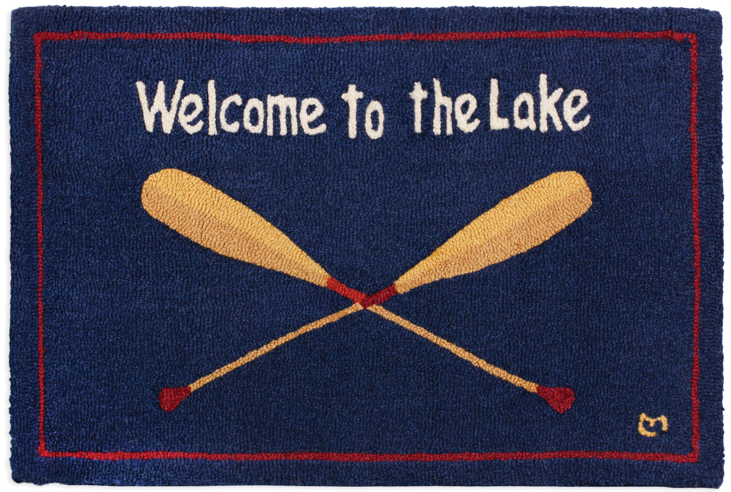 Hooked Wool Rug - Welcome Paddles - 2' x 3'