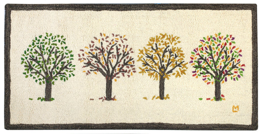 Hooked Wool Rug - Four Seasons - 2' x 4'