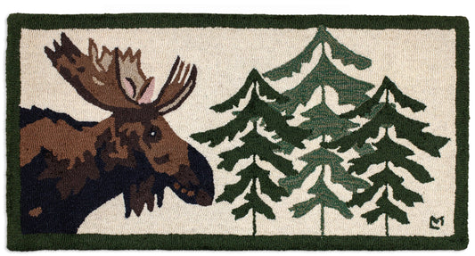 Hooked Wool Rug - Major Moose - 2' x 4'