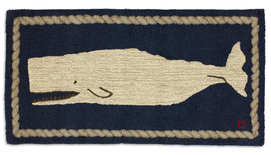 Hooked Wool Rug - Moby Dick - 2' x 4'