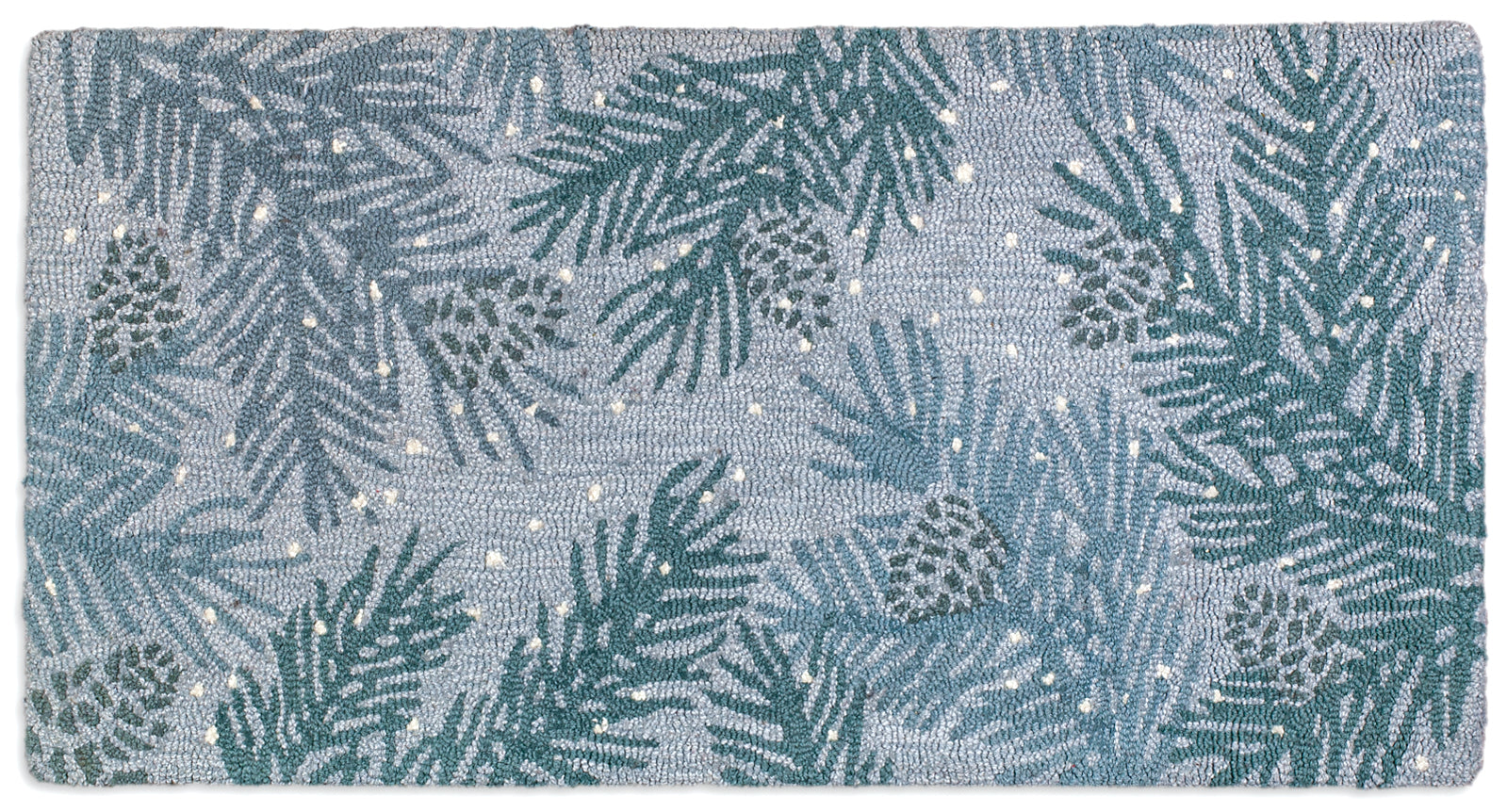 Hooked Wool Rug - Sage Pinecone - 2' x 4'