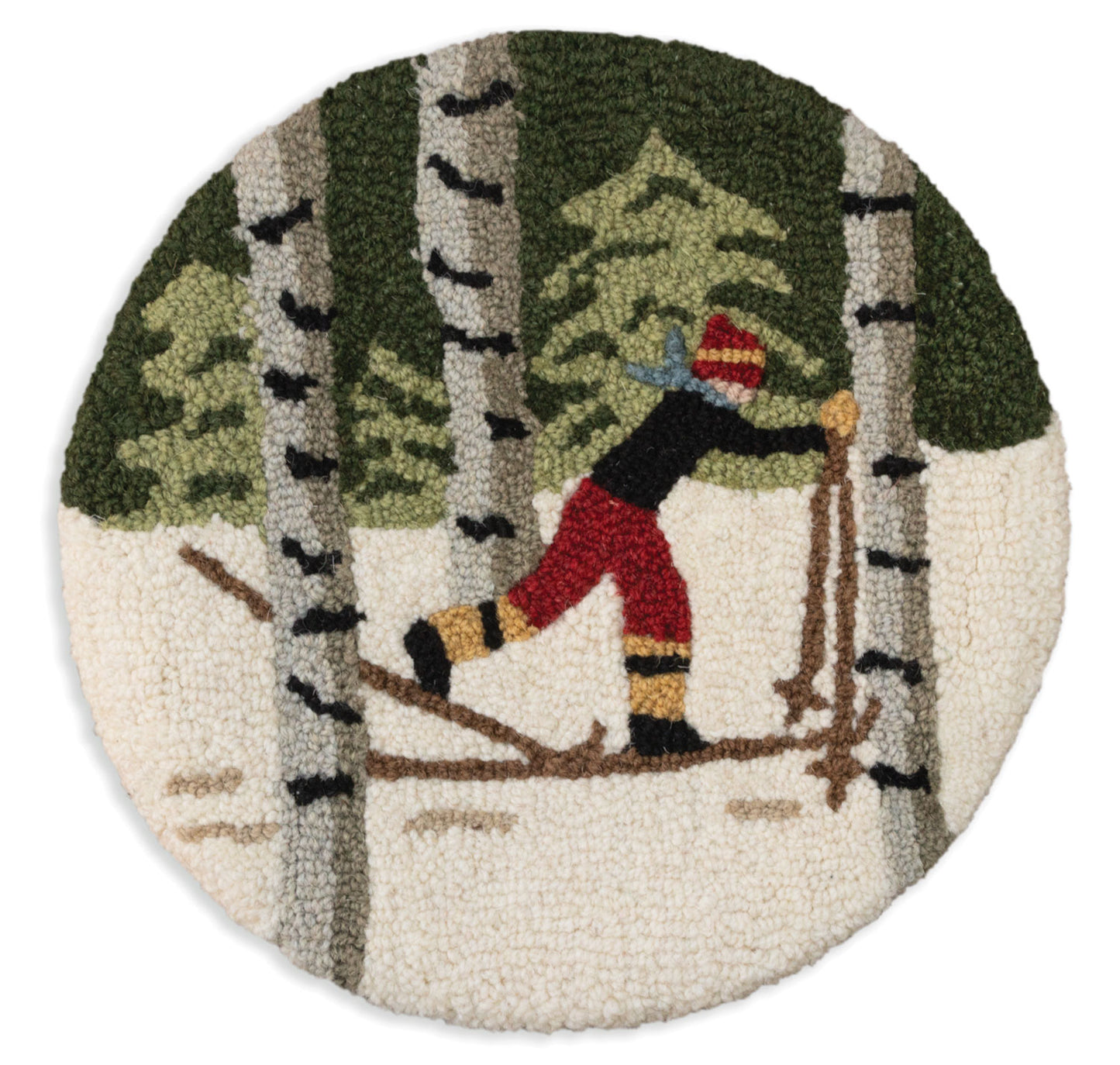 Back Country Skier - 14" Round Chair Pad