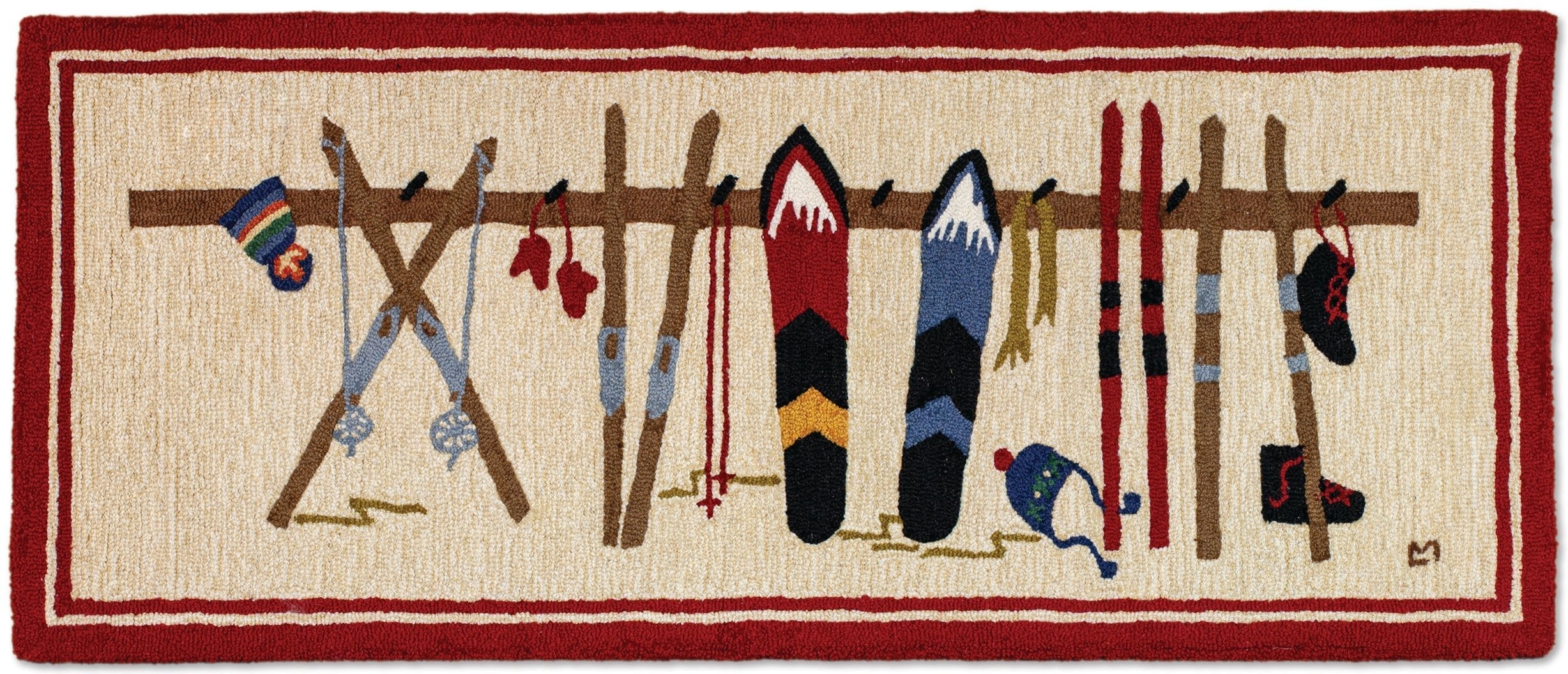 Hooked Wool Rug - Ski Rack - 2.5' x 6' Runner – Chandler 4 Corners