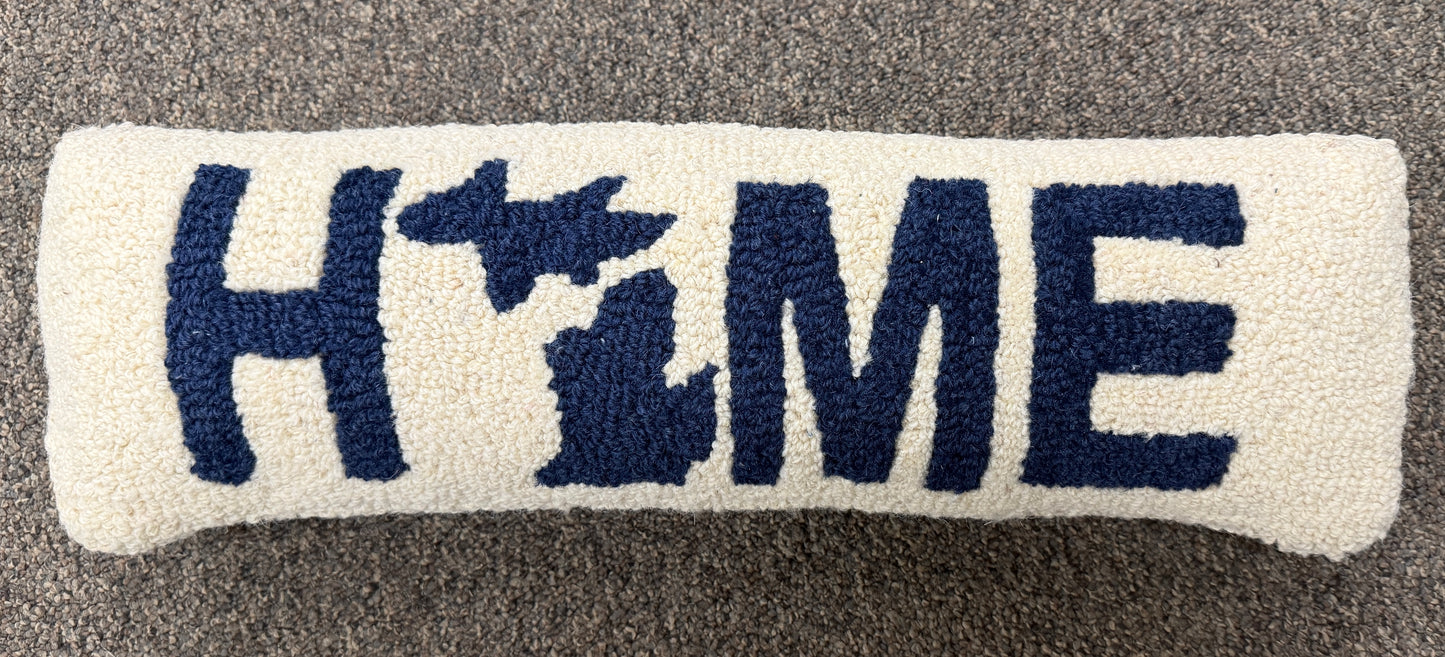 Michigan Home 8X24 Hooked Pillow