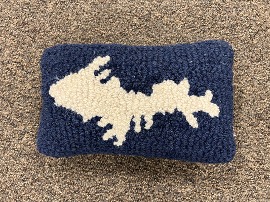 Michigan Upper Peninsula 8" x 12" Hooked Wool Throw Pillow