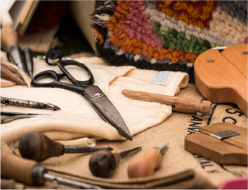 A makers tools for working with pillows.