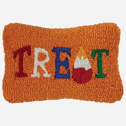 Treat Halloween - Hooked Wool Pillow