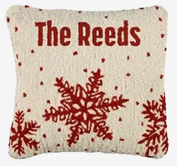 personalized gift holiday hooked pillow