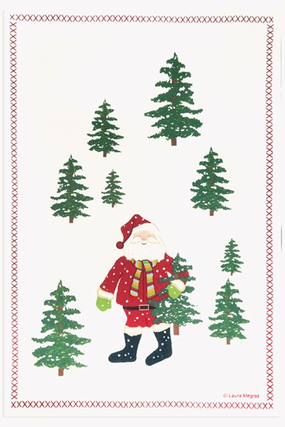 Picture of Santa Scarf In Trees
