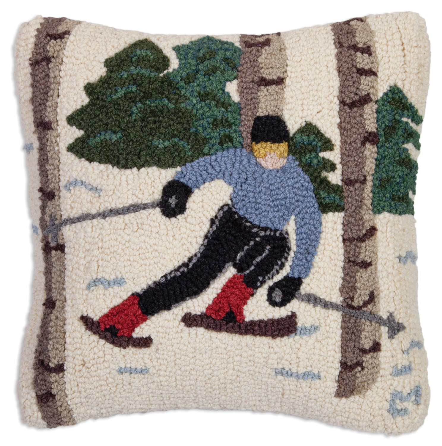 Blue Truck with Skis Hook Pillow - Ski Haus
