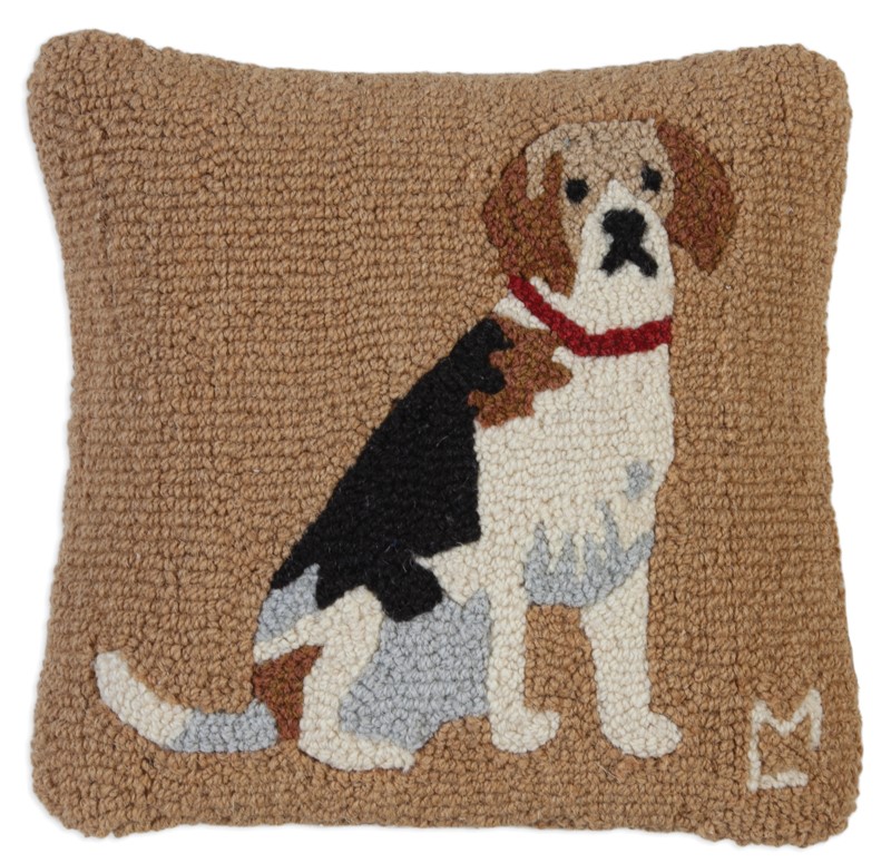 Beagle Dog Latch Hook Cushion Cover Kits for Adults Blank Canvas 
