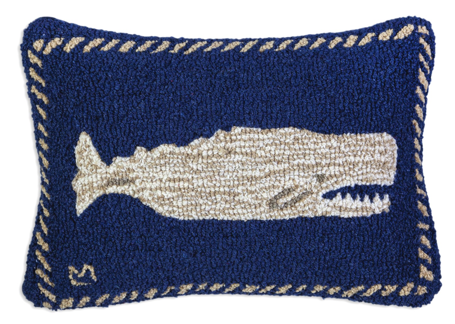 Moby Dick - Hooked Wool Pillow