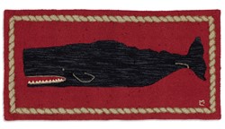 Picture of Black Whale on Red