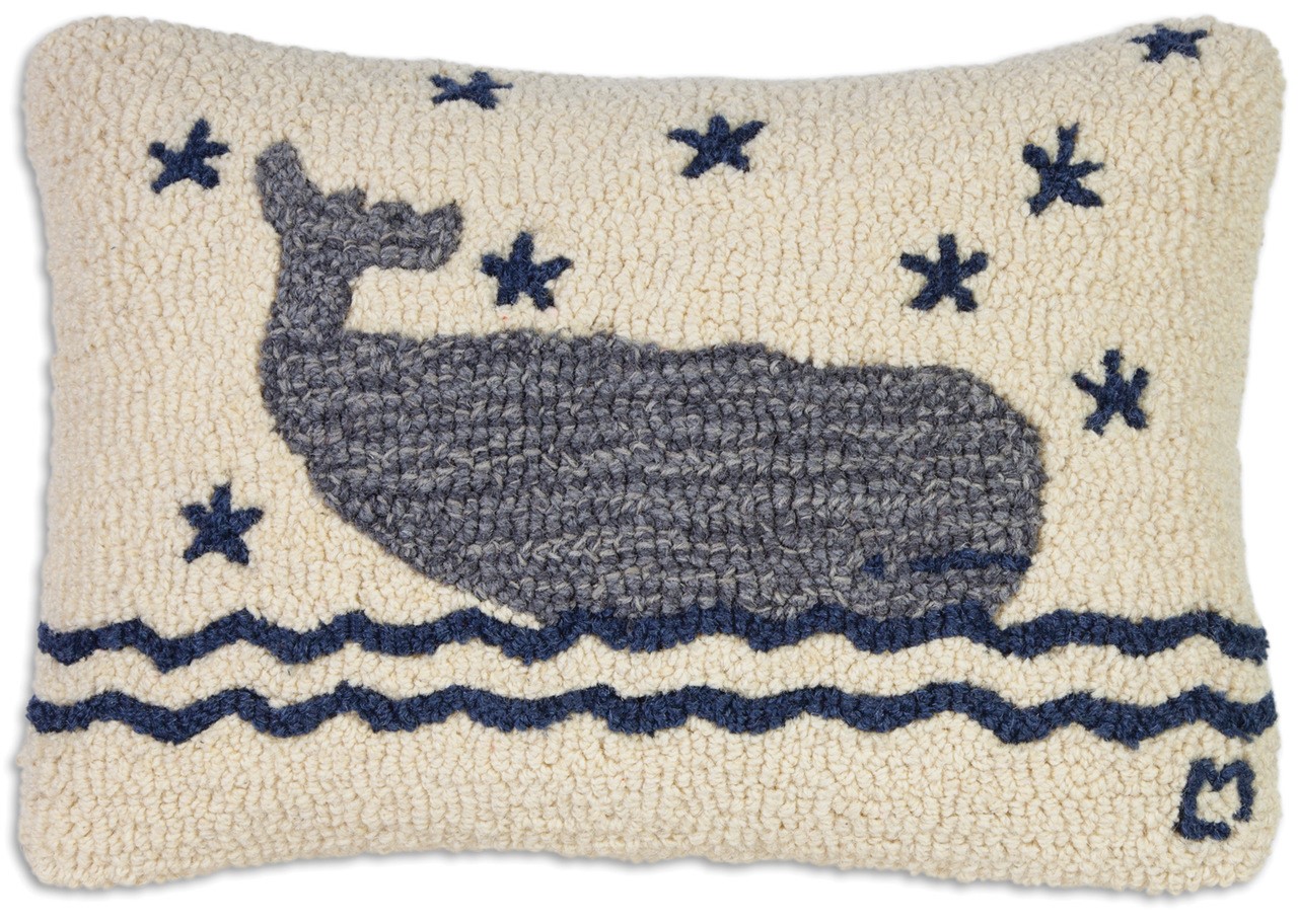 Chandler 4 Corners, Accents, Chandler 4 Corners Moby Dick Whale Hooked  Wool Pillow