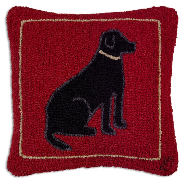 Picture of Black Dog on Red