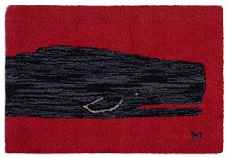 Picture of Black Whale on Red 