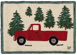 Picture of Red Truck in Forest 