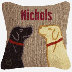 personalized gift holiday hooked pillow